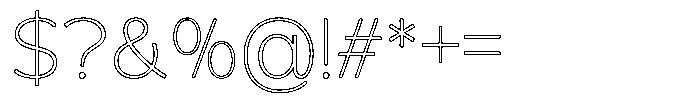 Reang Lanira Thin Outline Font OTHER CHARS