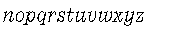 Reckham No4 Light Italic Font LOWERCASE