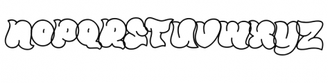 Red Bubble Graffiti Outline Font UPPERCASE