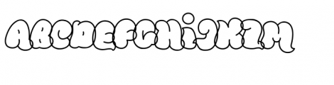 Red Bubble Graffiti Outline Font LOWERCASE