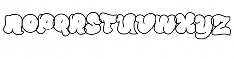 Red Bubble Graffiti Outline Font LOWERCASE