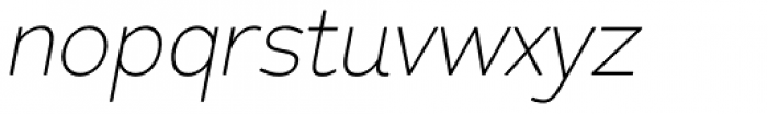 Redshift Thin Oblique Font LOWERCASE