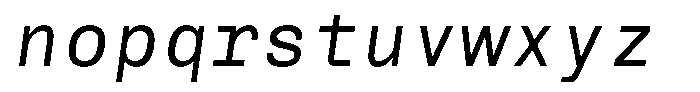 Reflow Mono Italic Font LOWERCASE