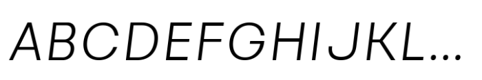 Reflow Sans Light Italic Font UPPERCASE