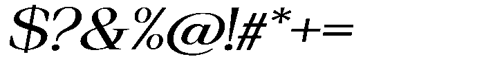 Regante Expanded Slant Font OTHER CHARS