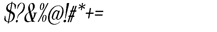 Regante Light Condensed Slant Font OTHER CHARS