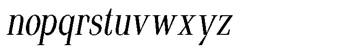 Regante Light Condensed Slant Font LOWERCASE