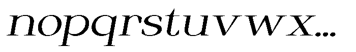 Regante Light Expanded Slant Font LOWERCASE