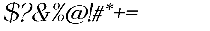 Regante Light Semi Expanded Slant Font OTHER CHARS