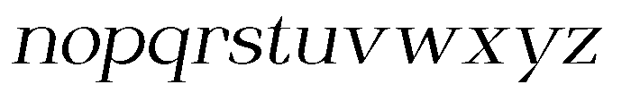 Regante Light Semi Expanded Slant Font LOWERCASE