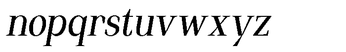 Regante Semi Condensed Slant Font LOWERCASE