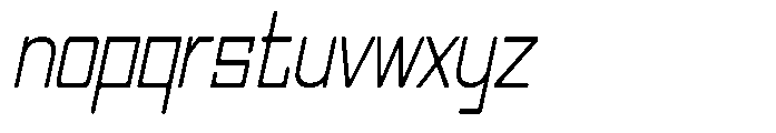 Regglid Sans Light Slanted Condensed Font LOWERCASE