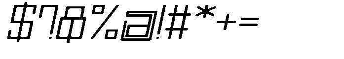 Regglid Sans Light Slanted Expanded Font OTHER CHARS
