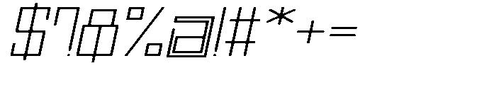 Regglid Sans Thin Slanted Expanded Font OTHER CHARS