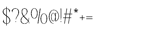 Reglika Mosta Thin Font OTHER CHARS