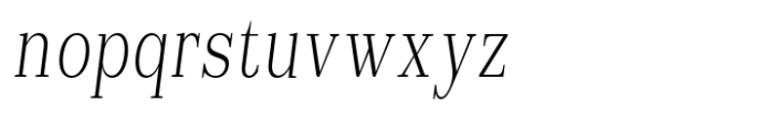 Reigans Extra Light Condensed Slant Font LOWERCASE