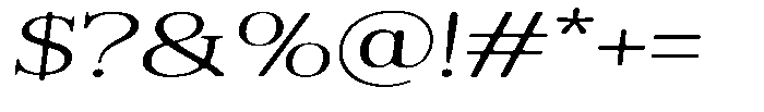 Reigans Soft Light Expanded Italic Font OTHER CHARS