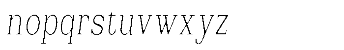 Reigans Soft Thin Condensed Italic Font LOWERCASE