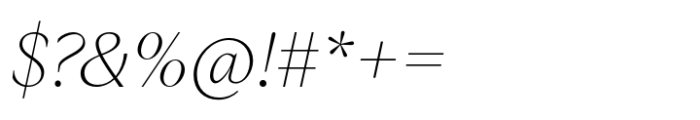 Relais Extralight Italic Font OTHER CHARS