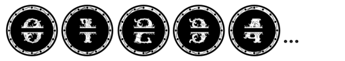 Relic Forest Island 3 Monogram circle black Simple Font OTHER CHARS