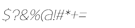 Renau Caps Thin Italic Font OTHER CHARS