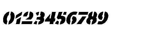 Renau Stencil Bold Italic Font OTHER CHARS