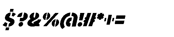 Renau Stencil Bold Italic Font OTHER CHARS