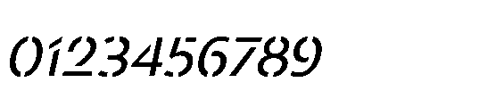 Renau Stencil Book Italic Font OTHER CHARS