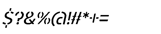 Renau Stencil Book Italic Font OTHER CHARS