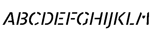 Renau Stencil Book Italic Font UPPERCASE