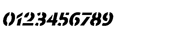 Renau Stencil Medium Italic Font OTHER CHARS