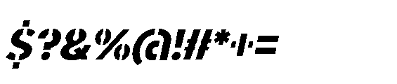 Renau Stencil Medium Italic Font OTHER CHARS