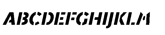 Renau Stencil Medium Italic Font UPPERCASE
