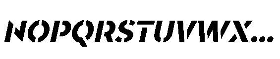 Renau Stencil Medium Italic Font LOWERCASE