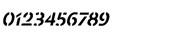 Renau Stencil Regular Italic Font OTHER CHARS