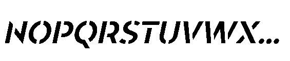 Renau Stencil Regular Italic Font LOWERCASE