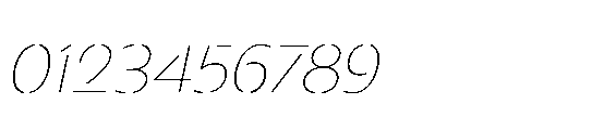 Renau Stencil Thin Italic Font OTHER CHARS