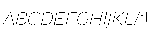 Renau Stencil Thin Italic Font UPPERCASE