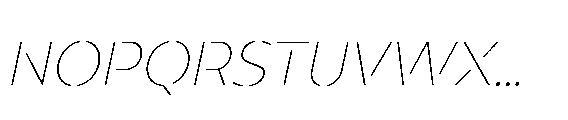 Renau Stencil Thin Italic Font UPPERCASE