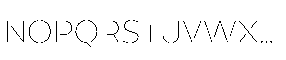 Renau Stencil Thin Font LOWERCASE