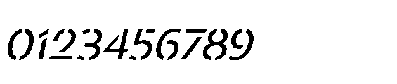 Renau Stencil VF Italic Font OTHER CHARS