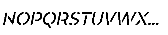 Renau Stencil VF Italic Font LOWERCASE
