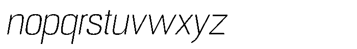 Republicana Extra Light Oblique Font LOWERCASE