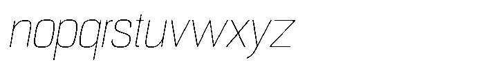 Republicana Thin Oblique Font LOWERCASE