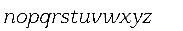 Res Minevia Light Italic Font LOWERCASE