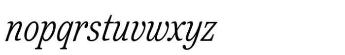 Reserve Condensed Light Italic Font LOWERCASE