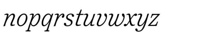 Reserve Light Italic Font LOWERCASE