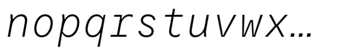 Resist Mono Thin Italic Font LOWERCASE