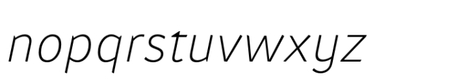 Rethink Thin Italic Font LOWERCASE