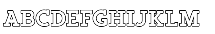 Retrorelic Slab Outline Regular Font UPPERCASE